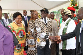 President Mugabe , First Lady Grace Mugabe, VP Mujuru, Cde Didymus Mutasa, Cde Simon Khaya Moyo arriving for the Conference in Chinhoyi.