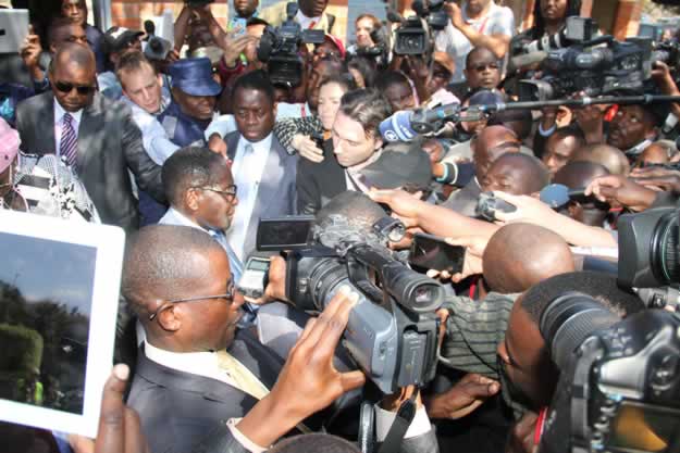 President Mugabe addresses the media soon after voting at Mhofu Primary School in Highfield lats year