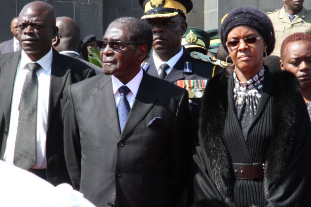 President Mugabe and Amai Grace shortly after their arrival at the Heroes Acre (Picture by Kudakwashe Hunda)