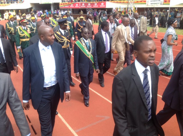 President Mugabe arrives at the NSS (pic by Lloyd Gumbo)