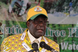 President Mugabe gives his speech during the National Tree Planting Day commemorations