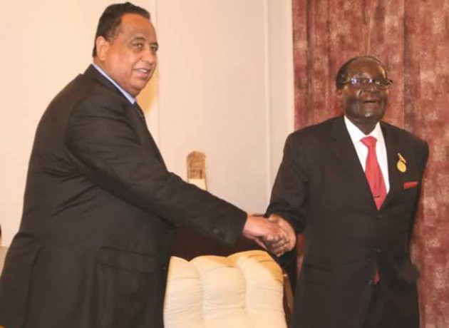 President Mugabe meets Sudanese Foreign Minister Ibrahim Ghandour at State House in Harare yesterday