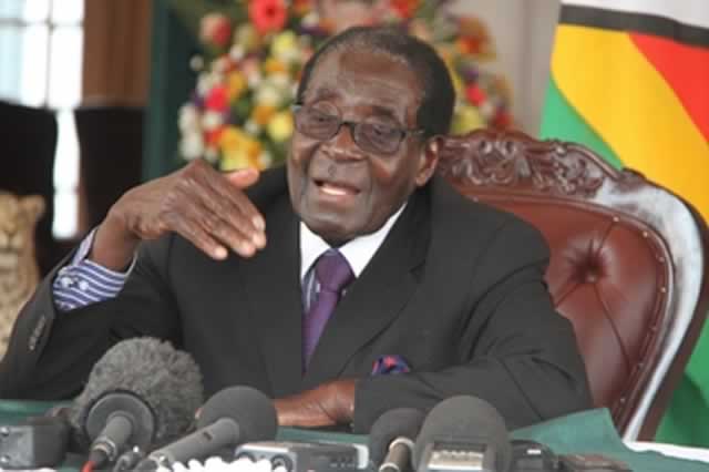 President Mugabe addresses the media after the swearing in of Cabinet Ministers at State House in Harare yesterday