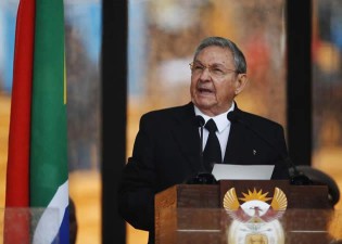 Raul Castro, the Cuban president, spoke at Tuesday’s celebration of Mandela’s life in Soweto