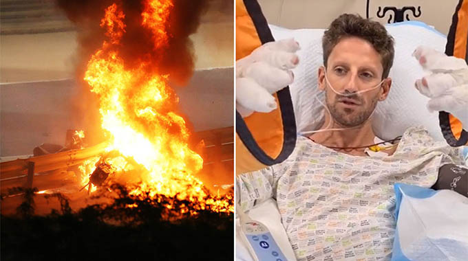 Grosjean to stay in hospital