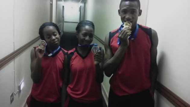 ONE FOR THE FUTURE. . .Gershom Sabri (right) poses for a photo with some of his teammates in South Africa after winning six medals at the Southern African Christian Schools Sports Association Games