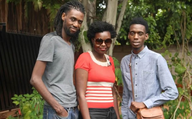 Selmor Mtukudzi with husband Tendai Manatsa (left) and designer Thembani Mubochwa