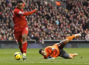 Through on goal . . . Sturridge rounds Swansea keeper Michel Vorm to open the scoring. — MailOnline