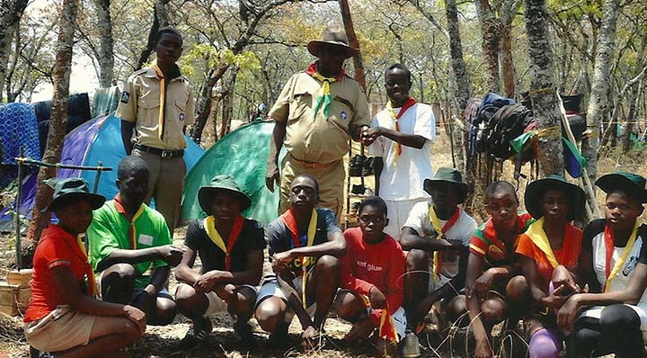 From left, Manicaland Scouts Commissioner Mr Ernest Mungwari, Harare Province Scouts chairman Mr Mandipira and Scouts trainee Mr Thomas Mabika.