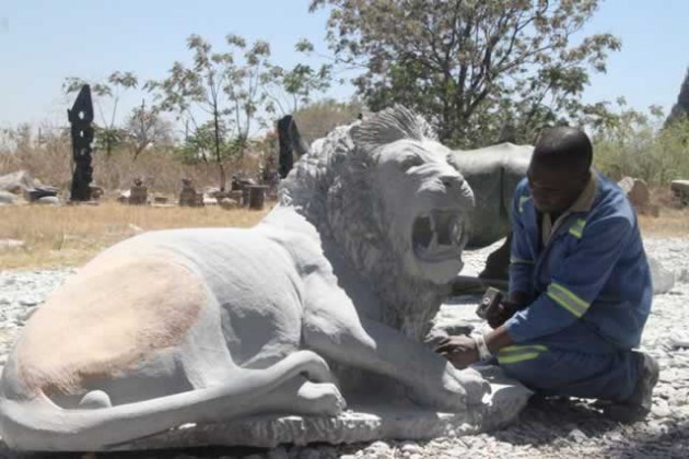 Tendai Chareka from Chitungwiza Arts Centre made headlines with his piece “Cecil The Lion”