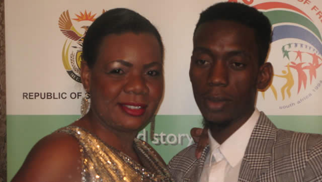 DJ Chilli and designer Thembani Mubochwa at the fashion week