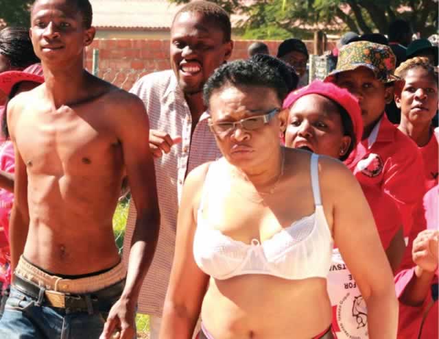 Khumalo strips at rally
