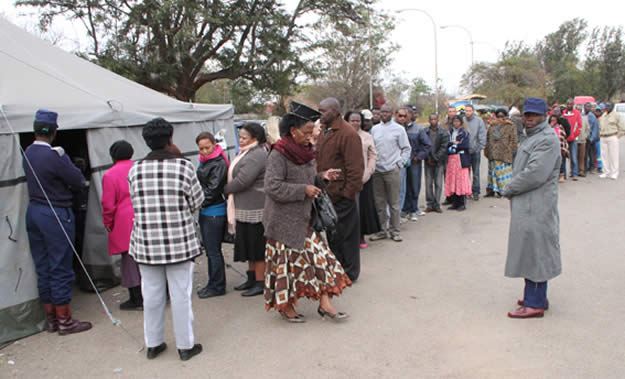 The Fourwinds polling station in Bulawayo East constituency where ZAPU president Dumiso Dabengwa cast his vote at 0800.