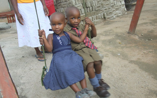 Tinotenda Manyemba (right) plays with his equally brilliant sister Mwazvita