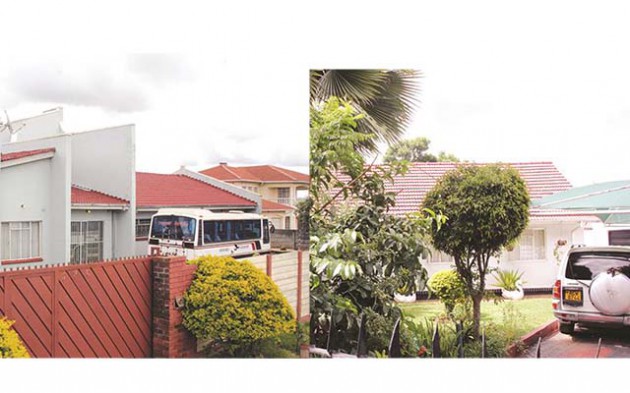 This picture collage shows the house belonging to Mr Emmanuel Nyawo, the Zimbabwe National Teachers Union head, in Good Hope, Harare, and Progressive Teachers Union of Zimbabwe secretary general Mr Raymond Majongwe’s Craneborne home. The unions have been discouraging civil servants from taking up residential stands as bonuses