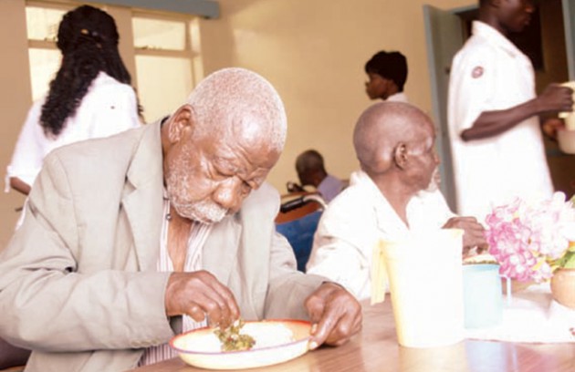 Unlike the MDGs, there are hopes that the post-2015 development agenda will address issues to do with older persons. In this file photo, Sekuru Shoes Kabudura enjoys a meal at Bumhudzo Old People’ Home in Chitungwiza 