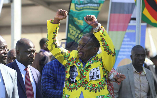 VP Mnangagwa arriving at Pelandaba Stadium