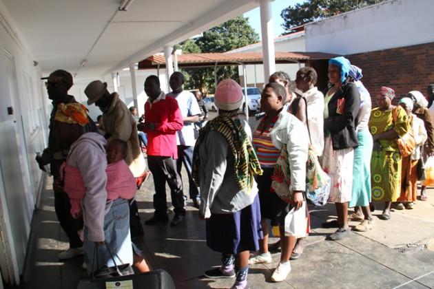 Voters wait to vote at Highlands Primary School.