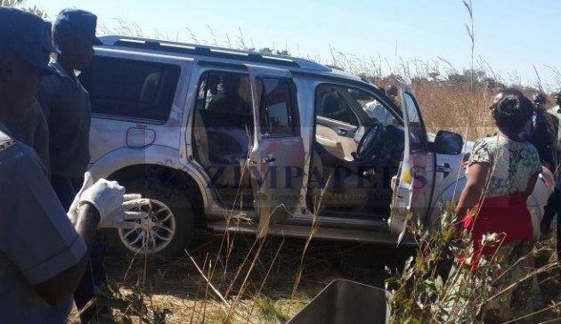 The Ford Everest Amos Midzi's body was found in. Pic by Tendai Mugabe