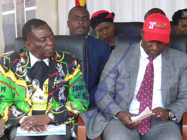 Vice President Mnangagwa with Cde Supa Mandiwanzira.