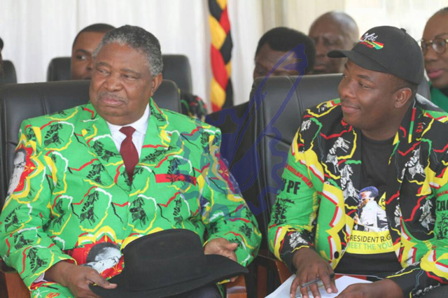 EARLIER ON: Vice President Mphoko (L) with Cde Kudzai Chipanga.