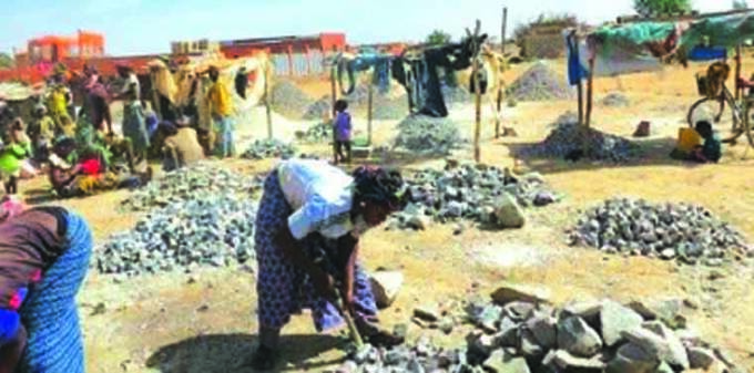 Stone crushing has become popular in Zimunya as the women there seek ways of earning a living