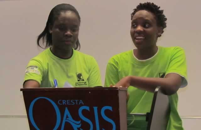 Yvonne Jila (left) and Karen Mukwasi