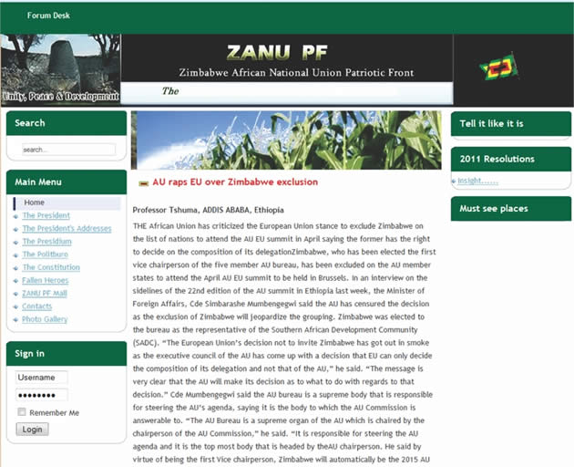 Where is Zanu-PF website