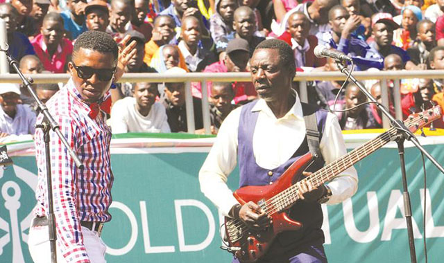 Sungura maestro Alick Macheso performs at ZDF Day celebrations at the National Sports Stadium in Harare yesterday. — Picture by Innocent Makawa