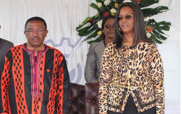ZIMA Chairman Joseph Nyadzayo with Dr Grace Mugabe. Pictures by Wilson Kakurira