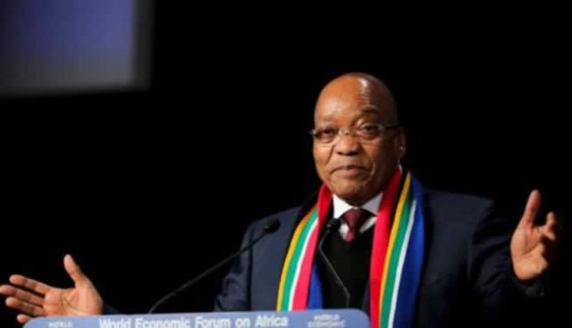 South African President Jacob Zuma speaks at the opening plenary session of the World Economic Forum (WEF) on Africa in Cape Town yesterday. Zimbabwe is represented by business leaders such as Dairibord Holdings chief executive Mr Anthony Mandiwanza and Meikles chief executive Mr John Moxon. — Reuters/Sumaya Hisham