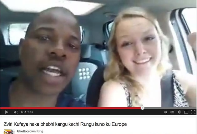 The shameful video of a young black Zimbabwean man celebrating that he is dating a white girl!