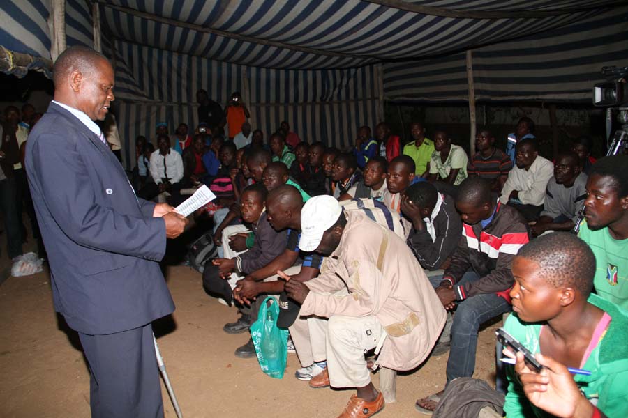 Some of the Zimbabweans who were repatriated from South Africa arrive at Beitbridge Border post last night.-(Picture by John Manzongo)