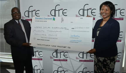 Afre donates US$20 000 to charity