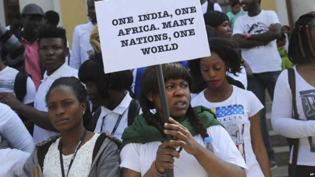 African nationals protest in India