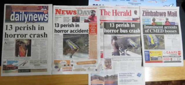 Local dailies that led with the story 