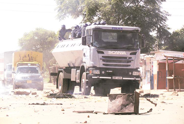 The police finally restored order. — (Pictures by Innocent Makawa and Lovemore Meya)