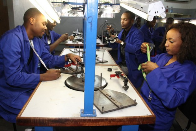 Diamond cutters in Mt Hampden, Harare