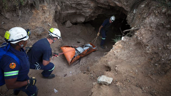 Emergency workers retrieve bodies at Roodepoort Deep mine
