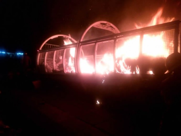 The fire.