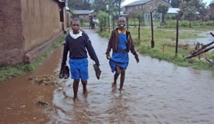 Rains leave schoolchildren stranded