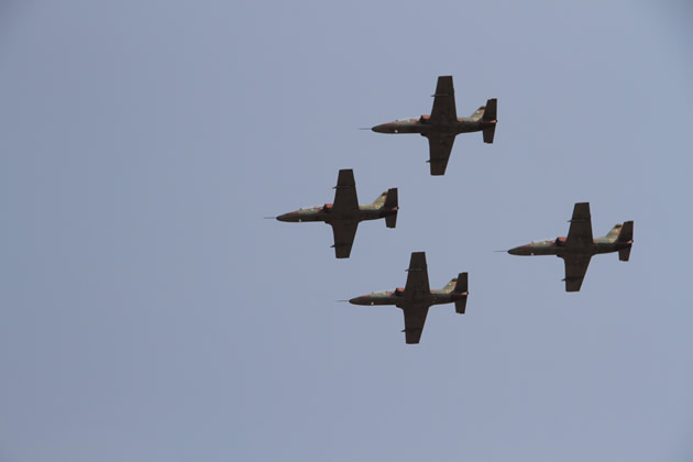 Air Force of Zimbabwe flypast in a diamond formation