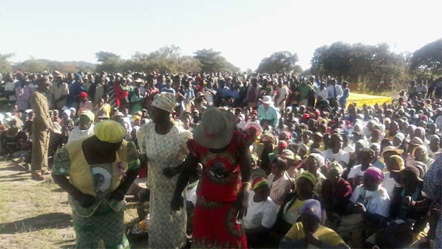 Part of the thousands that attended President Mugabe's address at Chamisa Primary School in Gutu Friday afternoon.