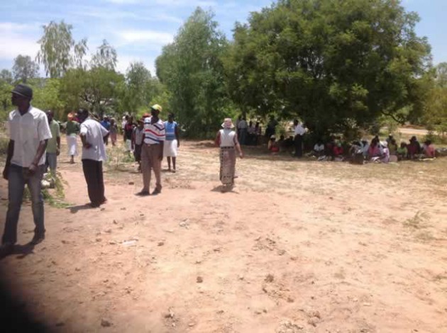 Zanu-PF members wait to cast their ballots at Chitekwe Community Hall in Mutoko North where voting has just started (pic by Lloyd Gumbo)