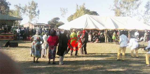 The crowd enjoys entertainment by ZCC Mbungo Stars