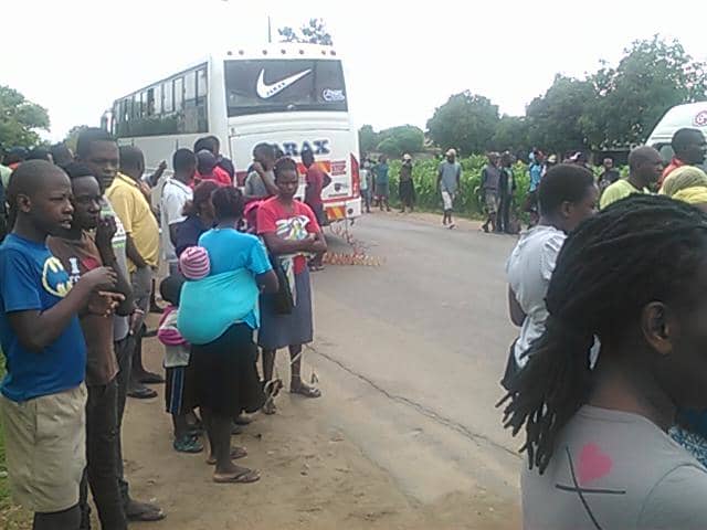 A crowd gathered at the scene of the accident. Picture: Social Media