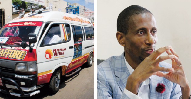 This picture collage shows a Pamushana Africa kombi in which commuters can pay fares using swipe and the firm’s director Mr Hardlife Chipika