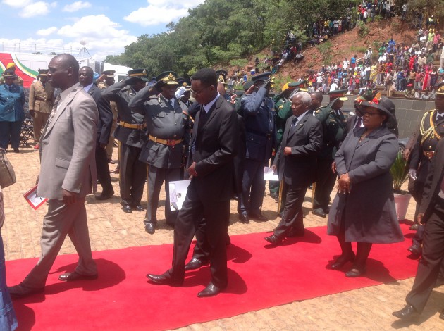 Acting President Mujuru arrives at the National Heroes Acre-Pic by Lloyd Gumbo