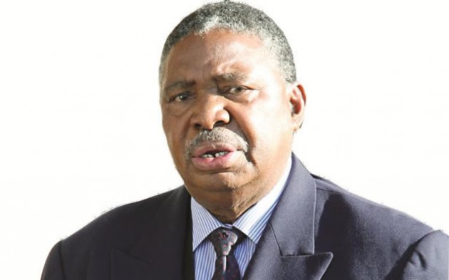 Vice President Phelekezela Mphoko consoles Secretary for Information, Media and Broadcasting Services Mr George Charamba on the loss of his wife Idaishe Olivia at the couple’s residence in Alexandra Park, Harare, yesterday. — (Picture by Kudakwashe Hunda)