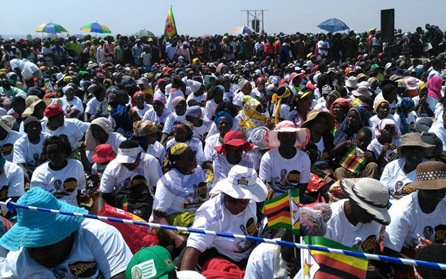 More than 120 000 are expected at Mkoba Teachers College open grounds this afternoon as more continue to flow in.